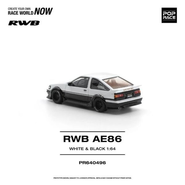 (預購) POP RACE 1/64 保時捷 RWB AE86 WHITE BLACK PR640496 20260423 POP RACE 1/64 保時捷 RWB AE86 WHITE BLACK PR640496