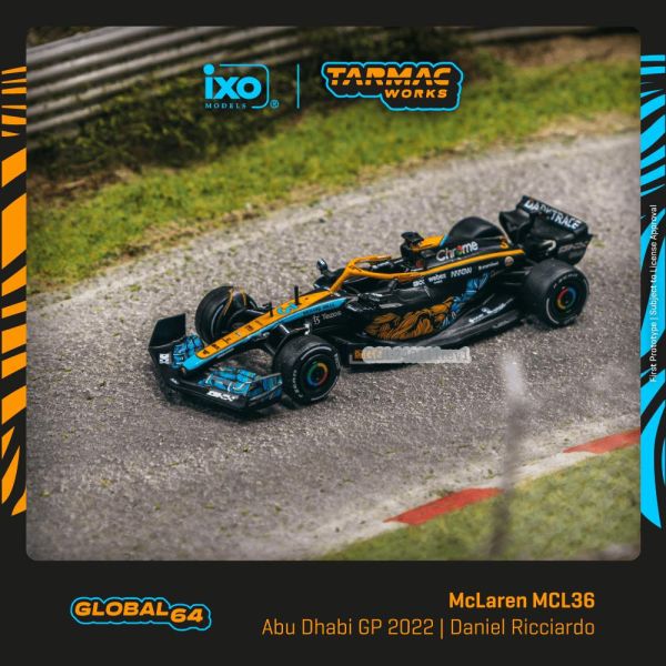 TARMAC WORKS 1/64 GLOBAL64  麥拉倫 McLaren MCL36 Abu Dhabi Grand Prix 2022 Daniel Ricciardo (2022阿布達比F1大賽戰車) TARMAC WORKS 1/64 GLOBAL64  麥拉倫 McLaren MCL36 Abu Dhabi Grand Prix 2022 Daniel Ricciardo (2022阿布達比F1大賽戰車)