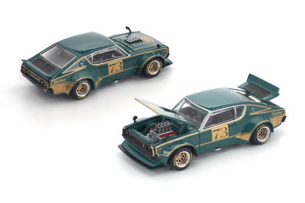 (預購) POP RACE 1/64 日產 Nissan KPGC110 KENMERI RACING #73 GREEN/GOLD (預購) POP RACE 1/64 日產 Nissan KPGC110 KENMERI RACING #73 GREEN/GOLD