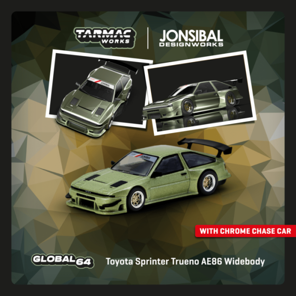TARMAC WORKS 1/64 豐田 Toyota Sprinter Trueno AE86 Widebody Green T64G-060-GR TARMAC WORKS 1/64 豐田 Toyota Sprinter Trueno AE86 Widebody Green T64G-060-GR