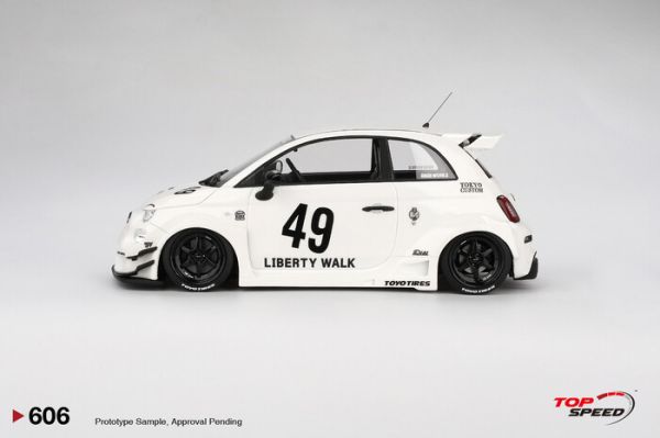 TOPSPEED 1/18 LB-WORKS x Abas Works Abarth 595 Gara White TS0606 TOPSPEED 1/18 LB-WORKS x Abas Works Abarth 595 Gara White TS0606