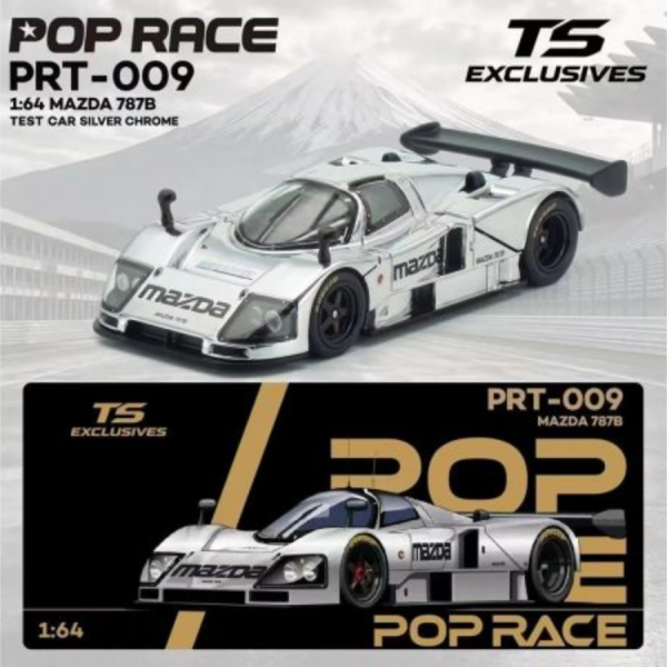 (預購) POP RACE × TS Exclusive 1/64 馬自達 MAZDA 787B TEST CAR SILVER CHROME PRT009 20260909 POP RACE × TS Exclusive 1/64 馬自達 MAZDA 787B TEST CAR SILVER CHROME PRT009