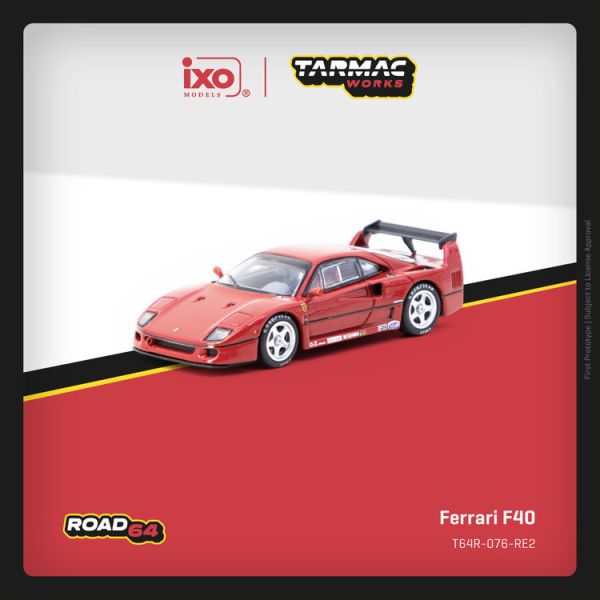 (預購) TARMAC WORKS 1/64 法拉利 Ferrari F40 Red T64R-076-RE2 (預購) TARMAC WORKS 1/64 法拉利 Ferrari F40 Red T64R-076-RE2