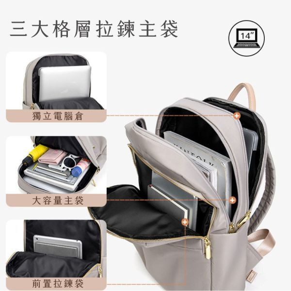 【可放14吋筆電】Signature 雙主袋極簡後背包｜敘事墨藍 14吋筆電後背包, 後背托特包, 兩用後背包, 通勤包推薦, 可放筆電包款, 大容量後背包, LINGWEI 後背包, 上班族包包, 旅行後背包