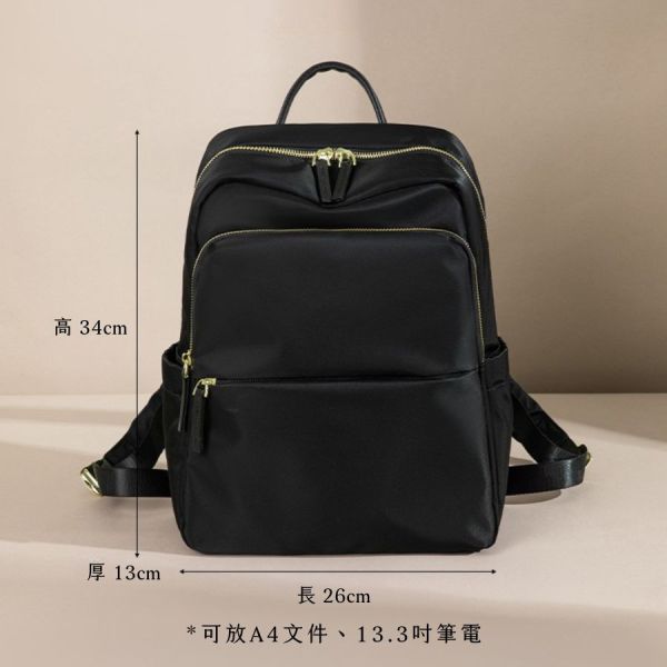 【可放A4】Signature 雙主袋極簡後背包｜經典極黑 A4後背包, 雙主袋後背包, 極簡後背包, 通勤後背包, 上班族包包, 大容量後背包, LINGWEI 後背包, 文件包推薦, 都會後背包