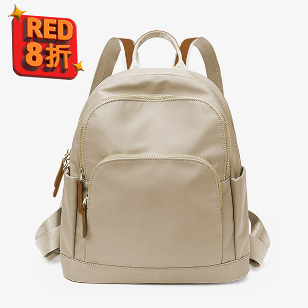 【防盜系列】牛津千層後背包-M款-杏拚棕色 牛津千層後背包,大後背包,A4 後背包,多層收納背包,LINGWEI,大容量背包,牛津布後背包,通勤背包,防潑水背包