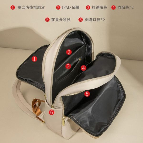 【可放14吋筆電】Signature 雙主袋極簡後背包｜初章杏棕 14吋筆電後背包, 後背托特包, 兩用後背包, 通勤包推薦, 可放筆電包款, 大容量後背包, LINGWEI 後背包, 上班族包包, 旅行後背包