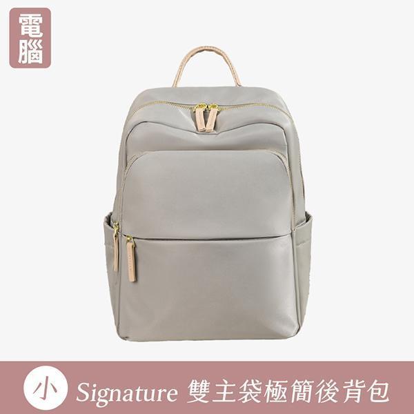 【可放A4】Signature 雙主袋極簡後背包｜乾淨霧灰 A4後背包, 雙主袋後背包, 極簡後背包, 通勤後背包, 上班族包包, 大容量後背包, LINGWEI 後背包, 文件包推薦, 都會後背包