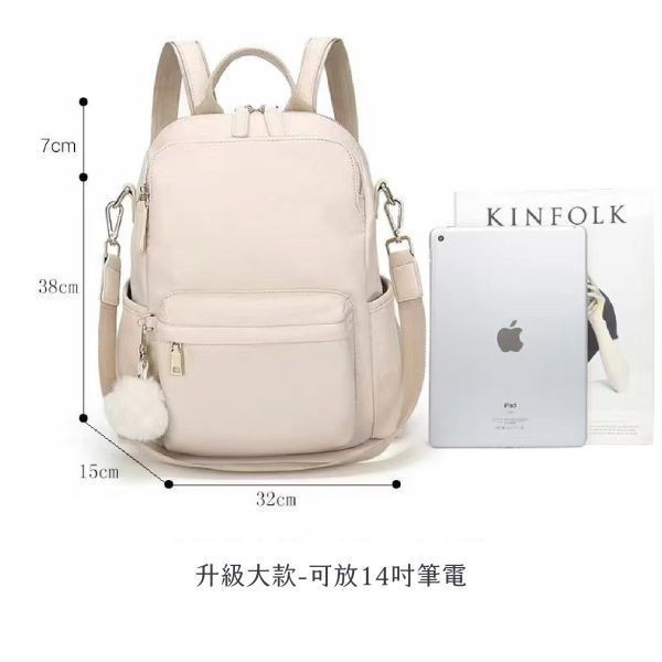 【升級系列】大款3way大開口輕量後背包-升級大款米白色 