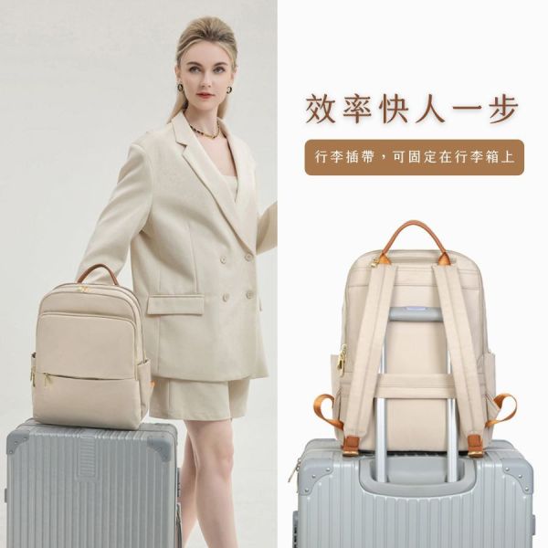 【可放14吋筆電】Signature 雙主袋極簡後背包｜初章杏棕 14吋筆電後背包, 後背托特包, 兩用後背包, 通勤包推薦, 可放筆電包款, 大容量後背包, LINGWEI 後背包, 上班族包包, 旅行後背包