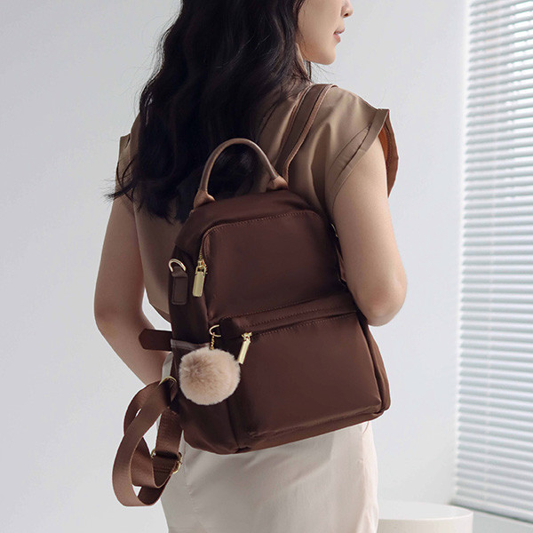 【防盜系列】復古色3way尼龍輕量後背包-暖栗咖啡色 牛津千層後背包,多功能收納,防潑水牛津布,7個夾層,時尚設計,高品質材料,耐用背包,便捷旅行,时尚背包,日常使用,後背包