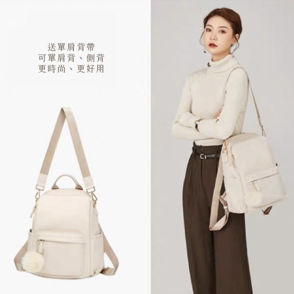 【升級系列】3way大開口輕量後背包-升級米白色 