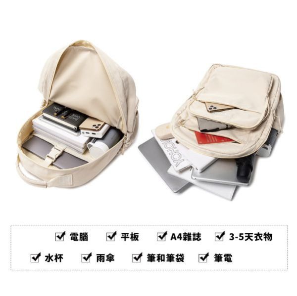 【雙主袋設計】商務/旅行/上學後背包-14吋 牛津千層後背包,多功能收納,防潑水牛津布,7個夾層,時尚設計,高品質材料,耐用背包,便捷旅行,时尚背包,日常使用,後背包