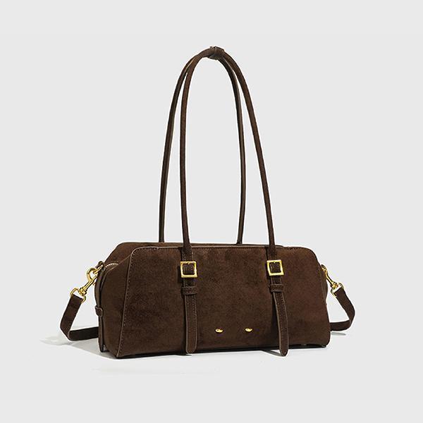 塞納晨光 | 法式復古長型手提托特包 手提托特包,長型包,法式復古包,麂皮包,亮面皮包,腋下包,East West Bag,質感女包,穿搭推薦,LINGWEI