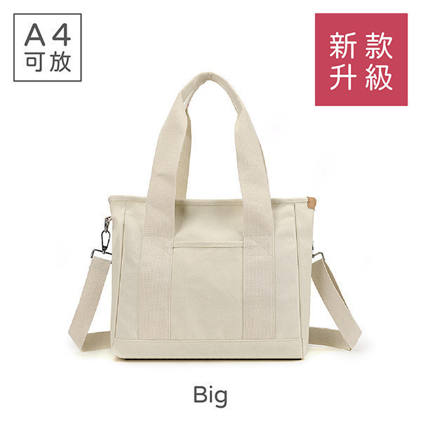 Big環保帆布包│升級大款│提背兩用-軍藍色 日常帆布包,側背環保包,多功能隔層,輕鬆整理物品,時尚伴侶,實用舒適,輕便旅行包,簡約生活配件,帆布包,買一送一