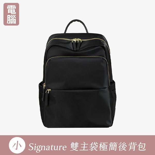 【可放A4】Signature 雙主袋極簡後背包｜經典極黑 A4後背包, 雙主袋後背包, 極簡後背包, 通勤後背包, 上班族包包, 大容量後背包, LINGWEI 後背包, 文件包推薦, 都會後背包