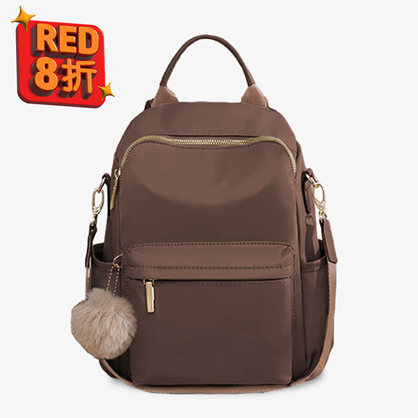 【防盜系列】復古色3way尼龍輕量後背包-暖栗咖啡色 牛津千層後背包,多功能收納,防潑水牛津布,7個夾層,時尚設計,高品質材料,耐用背包,便捷旅行,时尚背包,日常使用,後背包