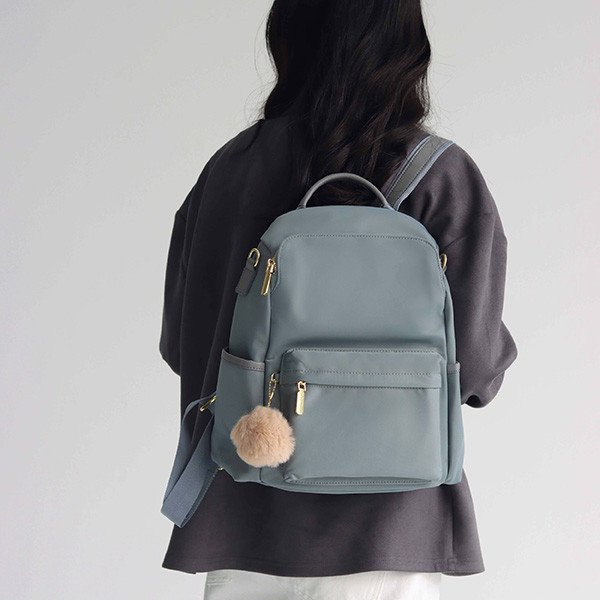 【防盜系列】復古色3way尼龍輕量後背包-霧藍色 牛津千層後背包,多功能收納,防潑水牛津布,7個夾層,時尚設計,高品質材料,耐用背包,便捷旅行,时尚背包,日常使用,後背包