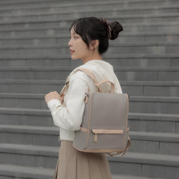 【防盜系列】【小款】Versa 後背托特兩用後背包｜素描霧灰 後背托特包, 兩用後背包, 可放A4包款, 通勤後背包, 托特後背包, 大容量包包, LINGWEI 後背包, 上班族包款, 旅行後背包