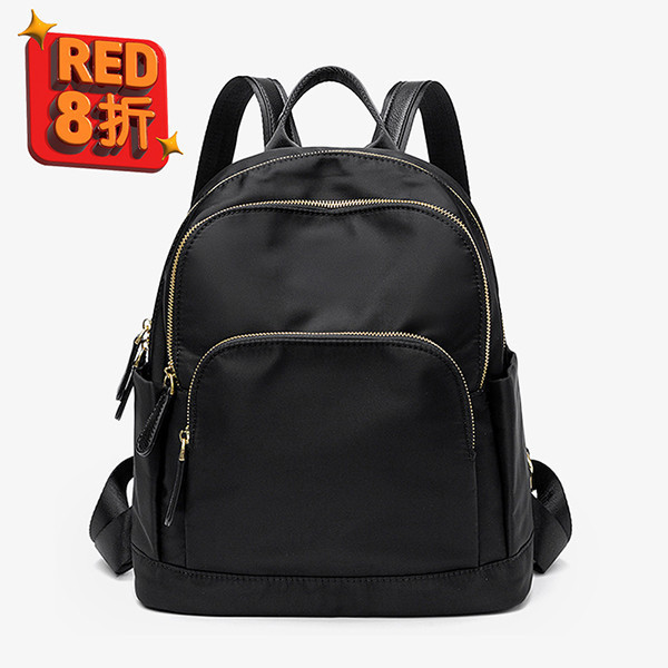 【防盜系列】牛津千層後背包-M款-墨黑色 牛津千層後背包,大後背包,A4 後背包,多層收納背包,LINGWEI,大容量背包,牛津布後背包,通勤背包,防潑水背包