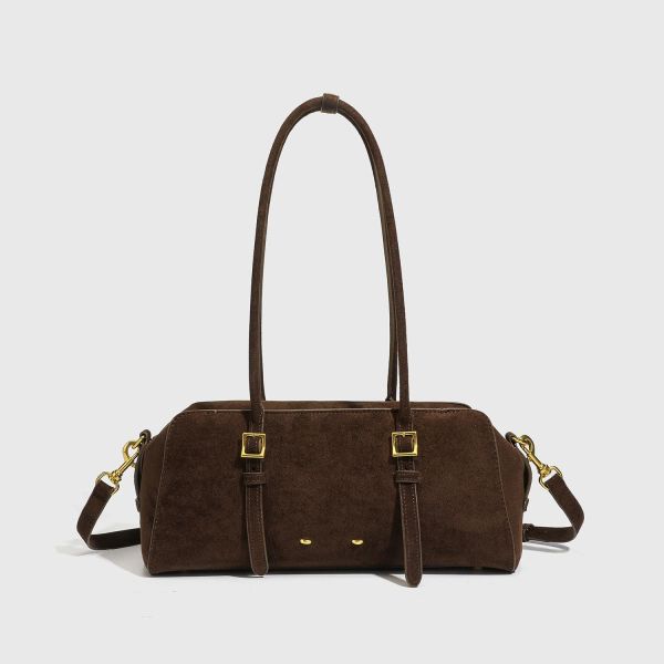 塞納晨光 | 法式復古長型手提托特包 手提托特包,長型包,法式復古包,麂皮包,亮面皮包,腋下包,East West Bag,質感女包,穿搭推薦,LINGWEI