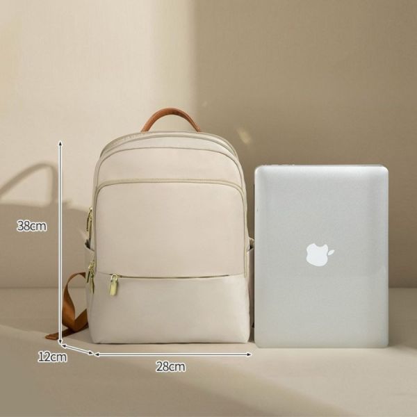 【可放14吋筆電】Signature 雙主袋極簡後背包｜初章杏棕 14吋筆電後背包, 後背托特包, 兩用後背包, 通勤包推薦, 可放筆電包款, 大容量後背包, LINGWEI 後背包, 上班族包包, 旅行後背包