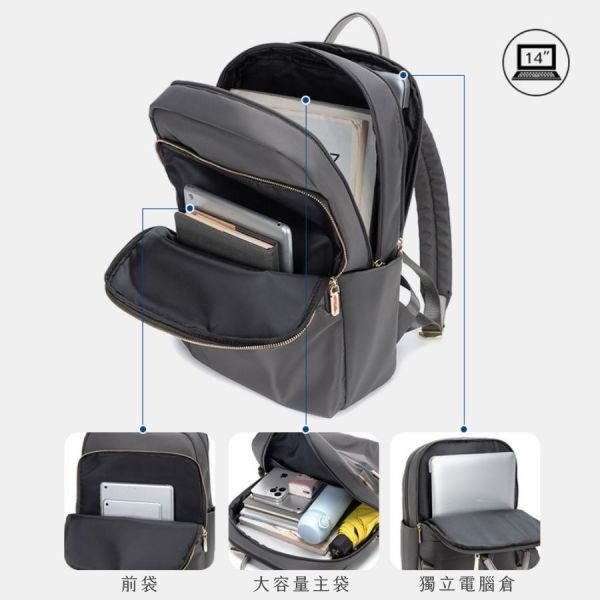 【可放14吋筆電】Signature 雙主袋極簡後背包｜經典極黑 14吋筆電後背包, 後背托特包, 兩用後背包, 通勤包推薦, 可放筆電包款, 大容量後背包, LINGWEI 後背包, 上班族包包, 旅行後背包