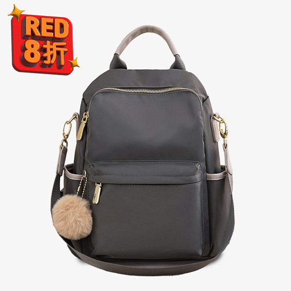 【防盜系列】復古色3way尼龍輕量後背包-石墨灰色 牛津千層後背包,多功能收納,防潑水牛津布,7個夾層,時尚設計,高品質材料,耐用背包,便捷旅行,时尚背包,日常使用,後背包