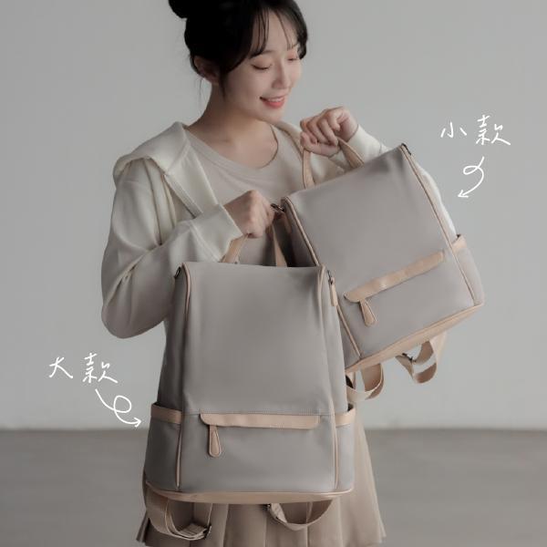 【防盜系列】【小款】Versa  後背托特兩用後背包｜素描霧灰 後背托特包, 兩用後背包, 可放A4包款, 通勤後背包, 托特後背包, 大容量包包, LINGWEI 後背包, 上班族包款, 旅行後背包