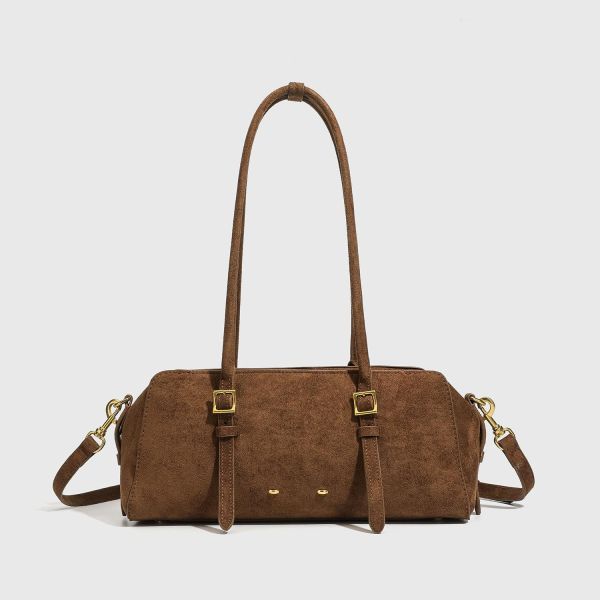 塞納晨光 | 法式復古長型手提托特包 手提托特包,長型包,法式復古包,麂皮包,亮面皮包,腋下包,East West Bag,質感女包,穿搭推薦,LINGWEI