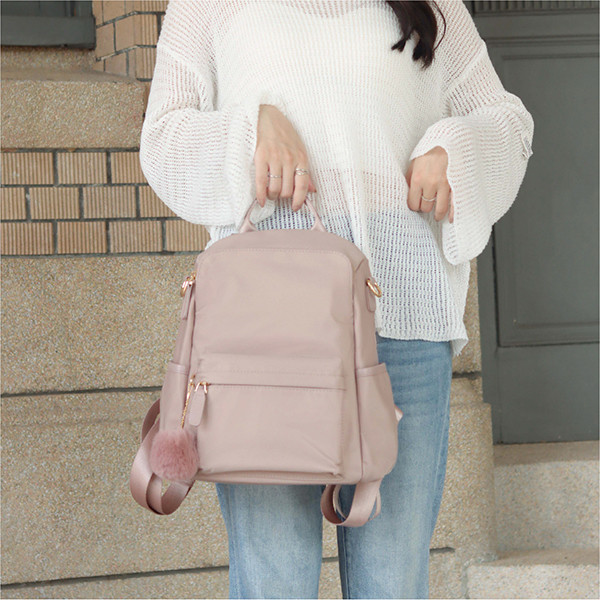 【防盜系列】3way防盜輕量後背包-淺粉色 牛津千層後背包,多功能收納,防潑水牛津布,7個夾層,時尚設計,高品質材料,耐用背包,便捷旅行,时尚背包,日常使用,後背包