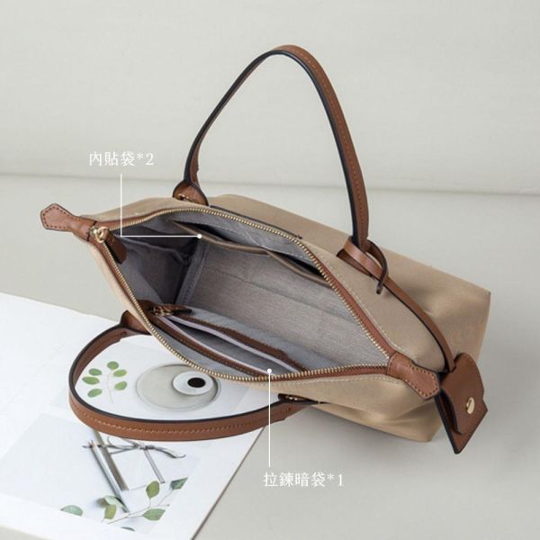 Lumé 霧光托特｜牛津布手提側背托特包 LINGWEI,霧光托特,牛津布托特包,手提側背兩用包,通勤包推薦,輕量女包,卡其色托特包