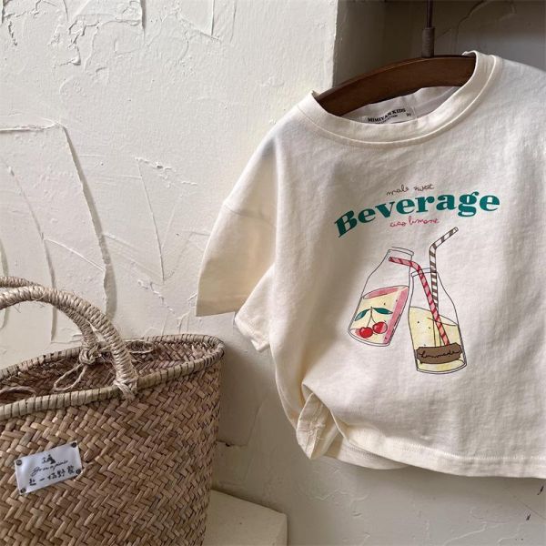 日系簡約繪畫風短tee 