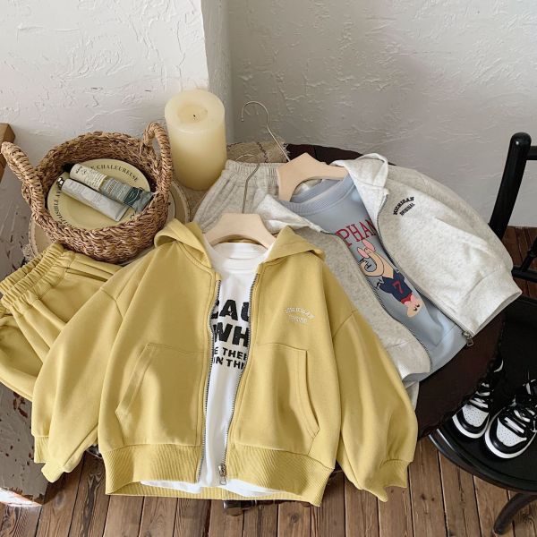 奶油日常連帽外套套裝 