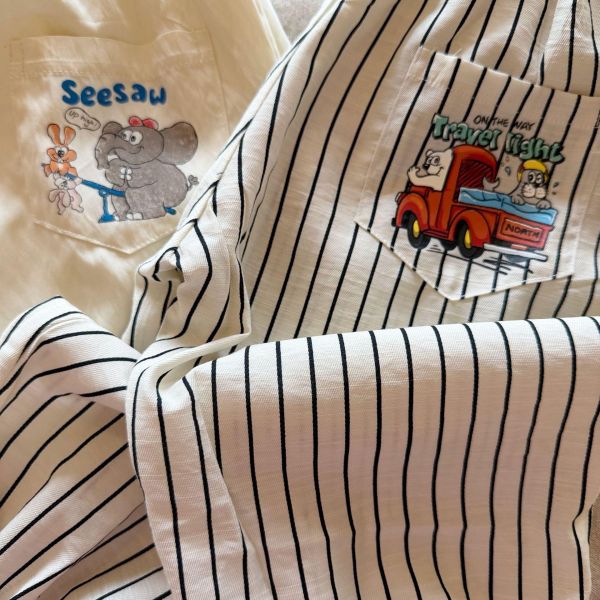 彩色車子口袋長褲 