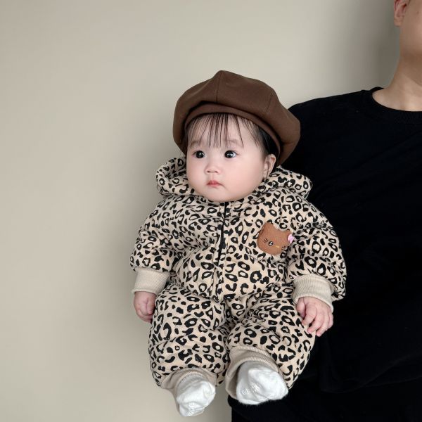 爆可愛貓咪連帽鋪棉連身衣 