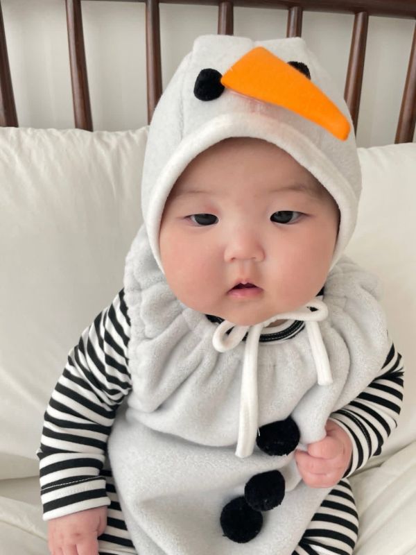 條紋聖誕雪人寶寶造型組 