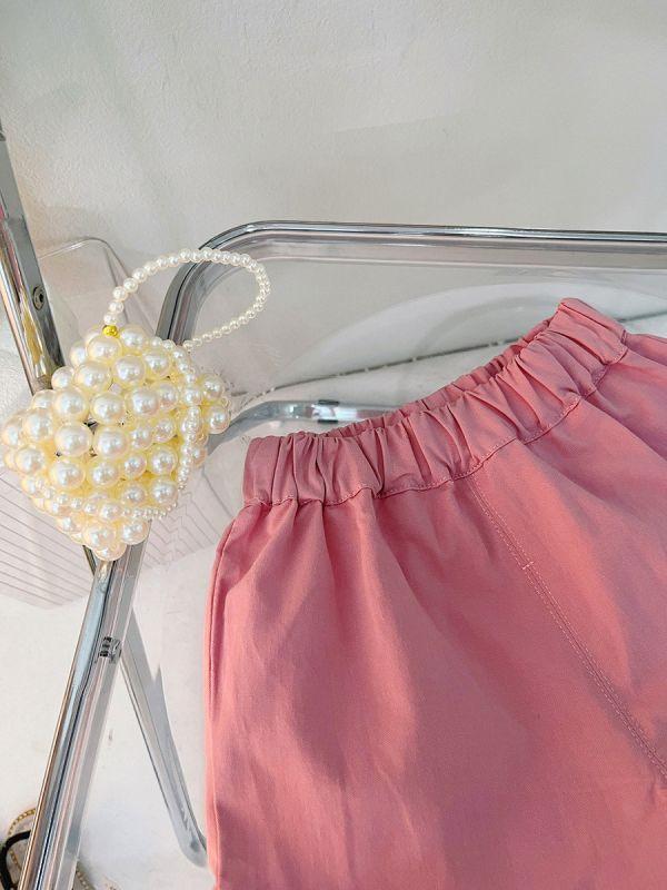 粉色波點吊帶套裝 