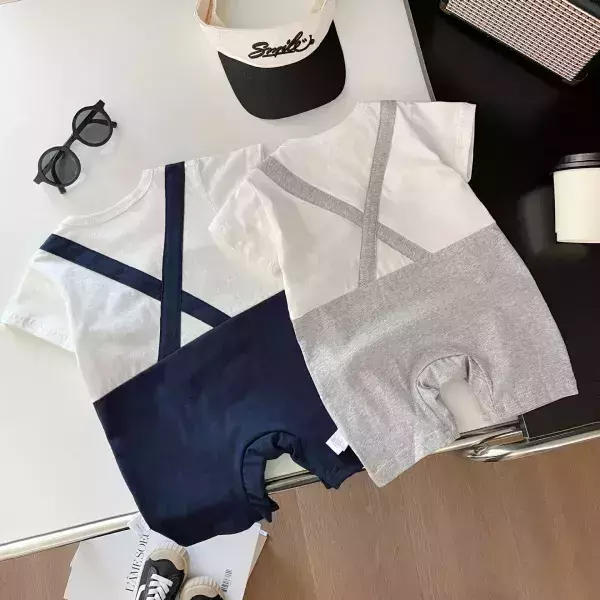 半身側線條吊帶連身衣 