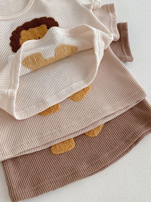 華夫格刺繡獅子套裝 