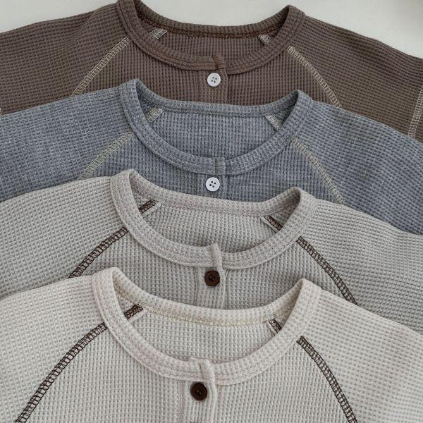 韓系冷色！華夫格素面套裝 