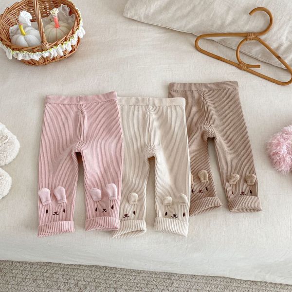 小兔耳朵螺紋寶寶褲 