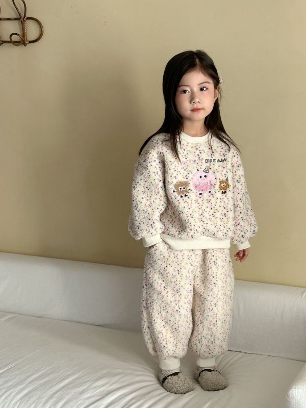 療癒餅乾羊羔毛長袖套裝 