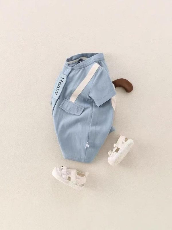 飛行狗狗藍色連身衣 