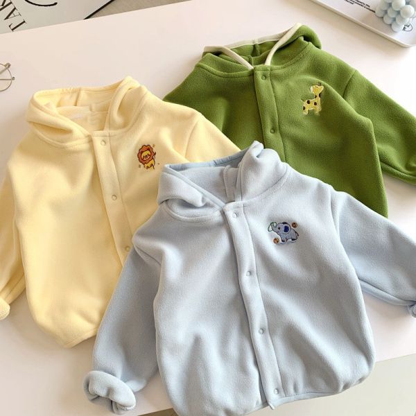 刺繡動物園奧利絨連帽外套 
