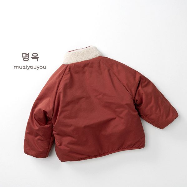 暖紅羊羔毛雙面保暖外套 