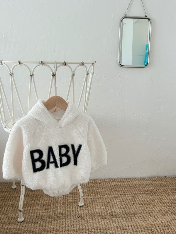毛絨BABY保暖連帽包屁 
