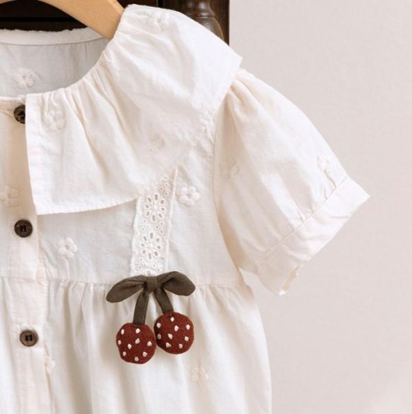 立體垂感櫻桃杏色連身衣 