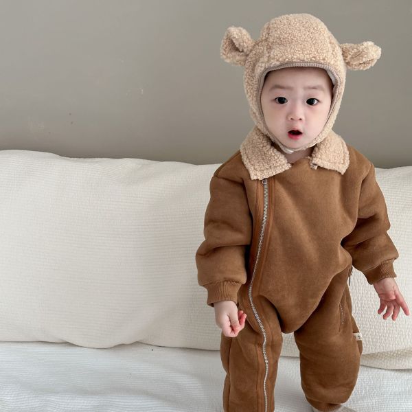 時尚斜拉鏈！加厚外出服｜附帽 