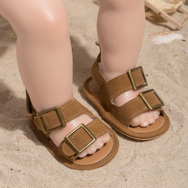夏日腳印雙扣涼鞋 